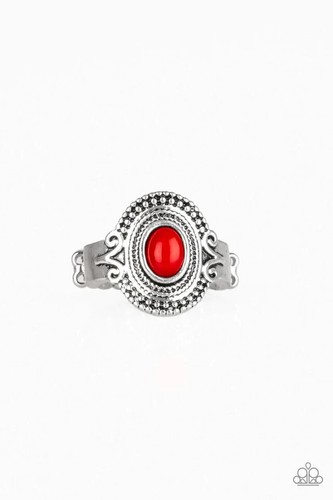 Paparazzi  "Best in Zest" Ring in Silver & Red - Picture 1 of 2