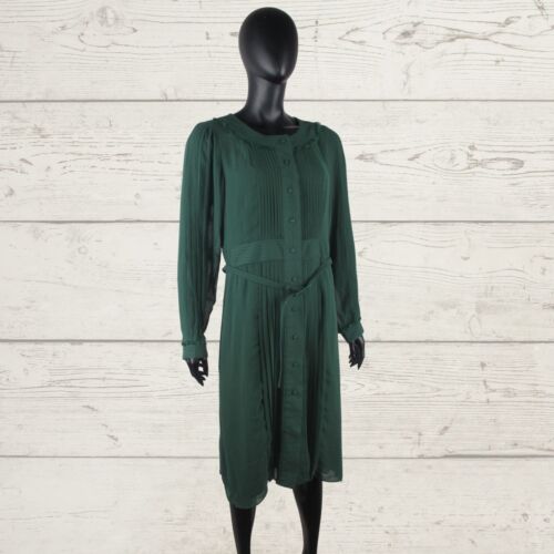 NOA NOA Green Button Front Dress Cardigan Belt Included L Polyster Lined - Picture 3 of 24