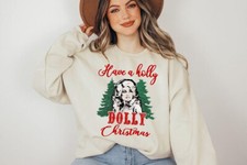 Have A Holly Dolly Christmas Sweatshirt, Vintage Holly Dolly Christmas Shirt
