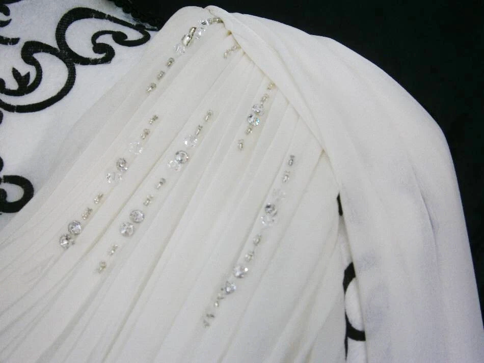 Vestido de novia Eden etiqueta plateada nupcial un hombro marfil 6 diosa griega Foto 4 de 4