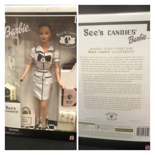 1999 SEE’S CANDIES BARBIE DOLL: VENDITORE PRIMO LAVORO - NUOVA IN SCATOLA MAI APERTA!