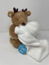 CARTER  S REINDEER Plush Baby Toy  White Blanket Set Lovey NWT