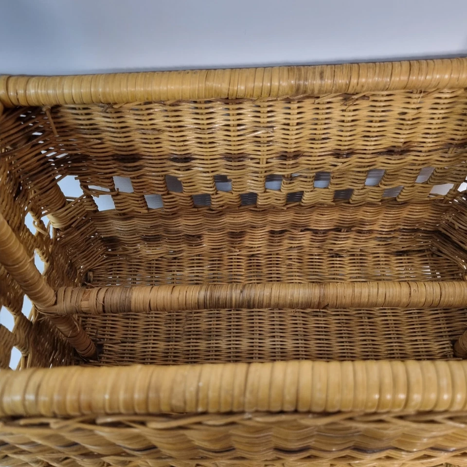 De Colección Cesta de Mimbre Revista Álbum Estante para Libros Almacenamiento Boho Cottagecore Mango Foto 2 de 4