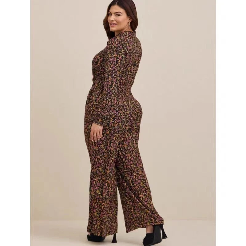 Mono floral de pierna ancha tejido Torrid Studio 4/4X nuevo sin etiquetas Foto 4 de 4