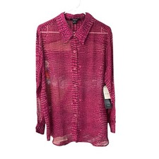 NEW Karen Kane Blouse Womens 1X Purple Pink 1...
