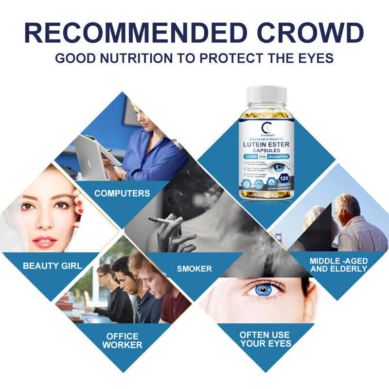 (2 упаковки) Здоровье глаз 120 капсул, лютеин зеаксантин, здоровье зрения, поддержка глаз - Изображение 4 из 4