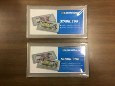 2 Lighthouse Currency Slabs For Large Paper Money Bills - # Stabil 190 