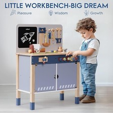 Robud Wooden Tool Workbench for Kids Toddlers Tool Bench with Play Tools Set