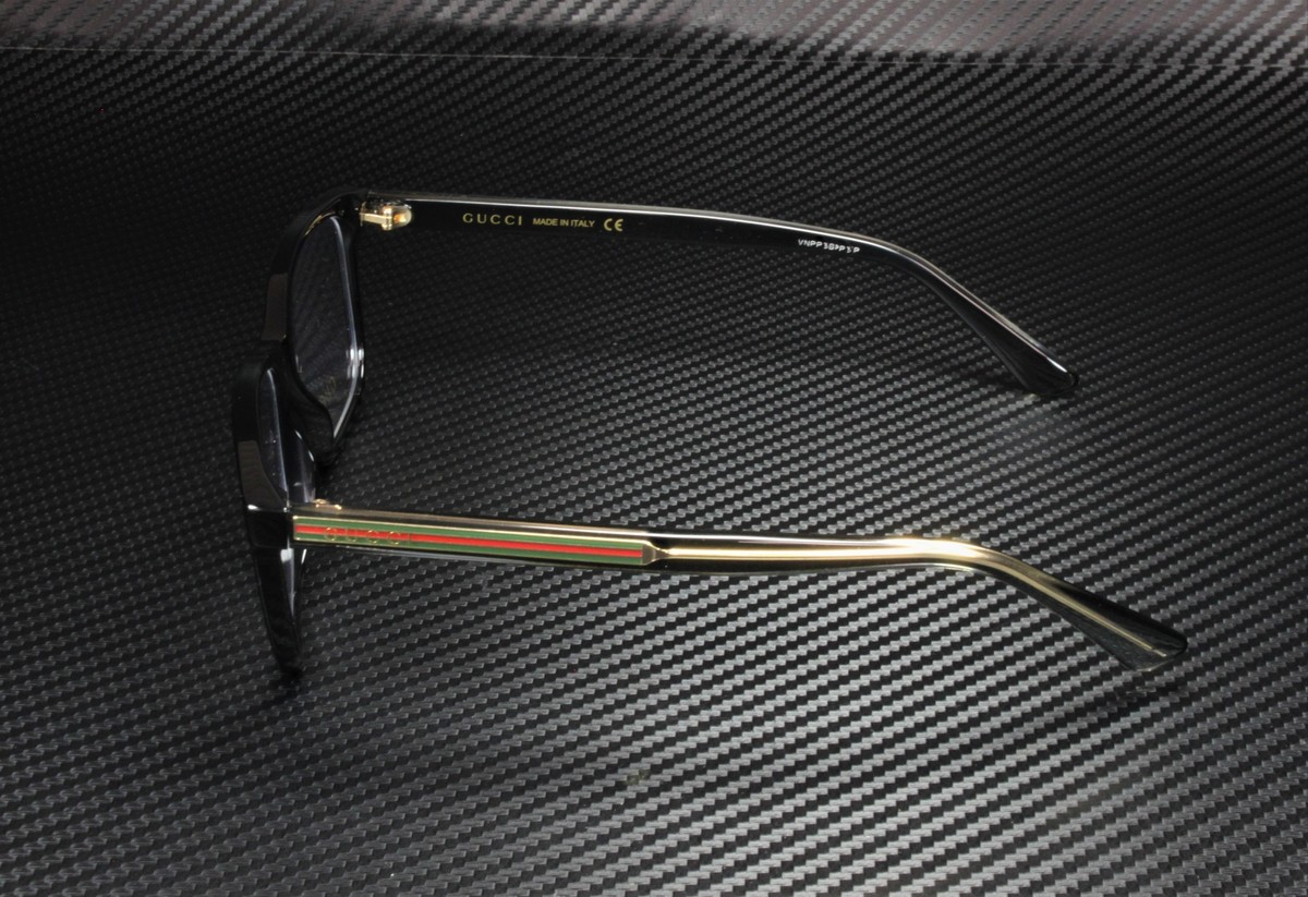 GUCCI GG0530O 004 Square Black Shiny Crystal Demo Lens 57 mm Men