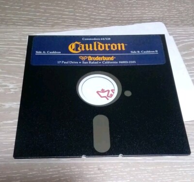Commodore 64/128 Cauldron I (1) &II (2) Floppy Disk - Authentic