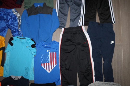 HUGE LOT 60 ADIDAS NIKE YOUTH BOYS SHIRTS PANTS SHORTS UNDER ARMOUR PUMA SIZE 7 - Picture 9 of 16