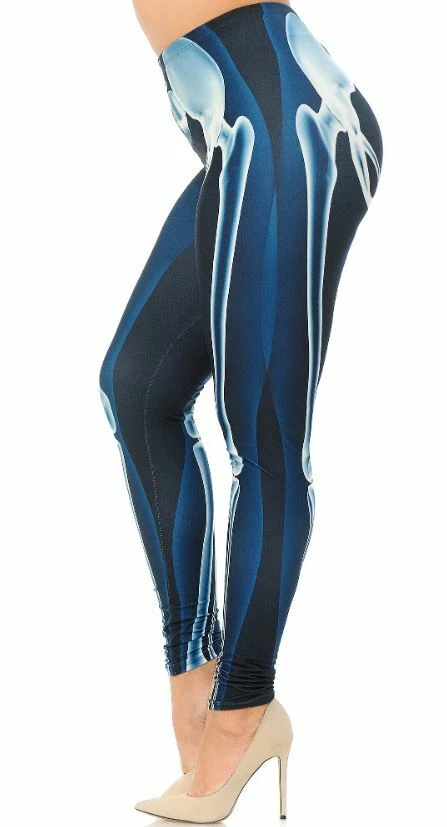 Creamy Soft Radioactive Skeleton Bones Leggings