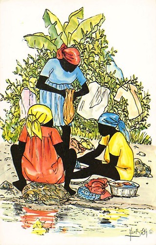 Haiti - Waschtag am Bach - Publ. MarBeth - Bild 1 von 2