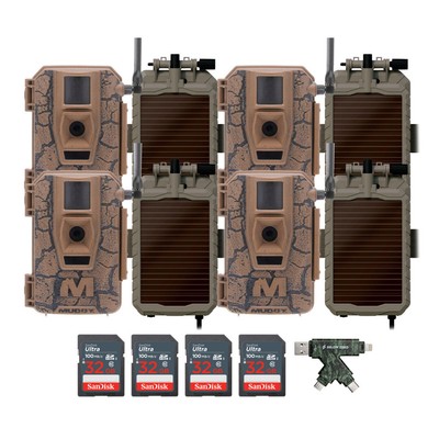 Muddy Mitigator Cellular 24MP Imaging Trail Camera 4 Pack Bundle