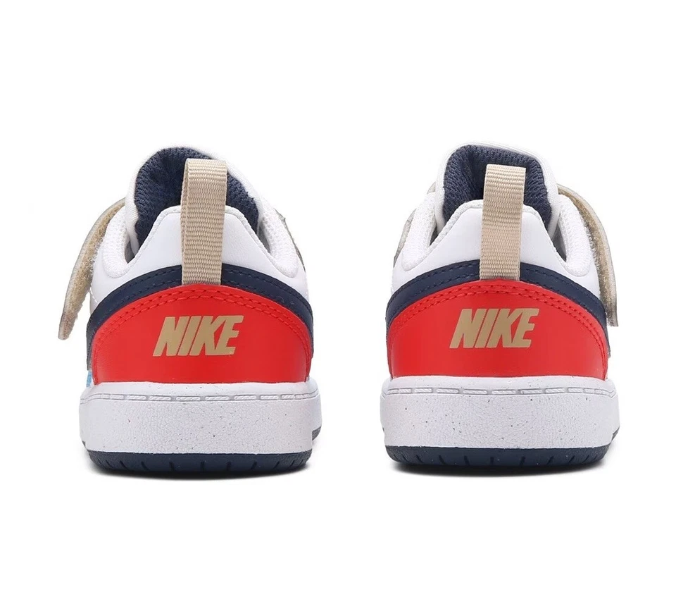 Nike для малышей Court Borough низкие Recraft белые синие красные (DV5458 124) - Изображение 3 из 4