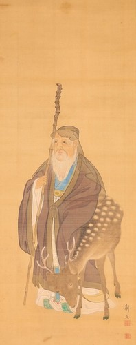 hp897 Hanging Scroll "Jurojin (God of Longevity)" by Ueda Kofu (Late Edo Era) - Picture 3 of 13