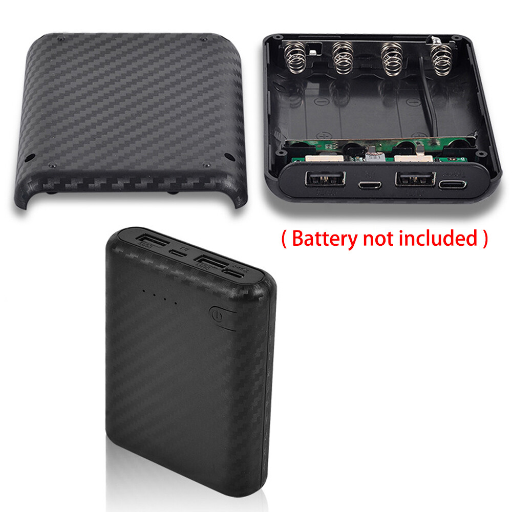 Dual USB Power Bank Case 4 Slot 18650 Battery Box Charger DIY For