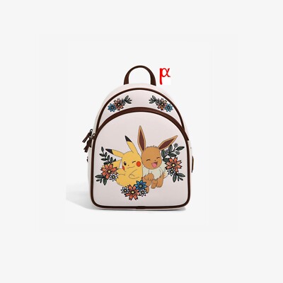 Loungefly Pokemon Pikachu and Eevee Portrait Autumn Fall Floral - Main Image