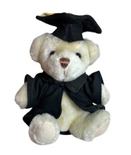 Vintage 6  White Bear Plush Toy Graduation Bear. Wearing Cap And Gown. VGC