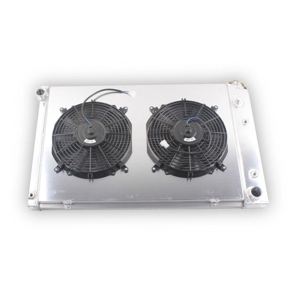 Radiador de 4 filas + ventiladores para camioneta Chevy 1973-87 Blazer 1973-1991 19 x 28-1/4" núcleo Foto 4 de 4