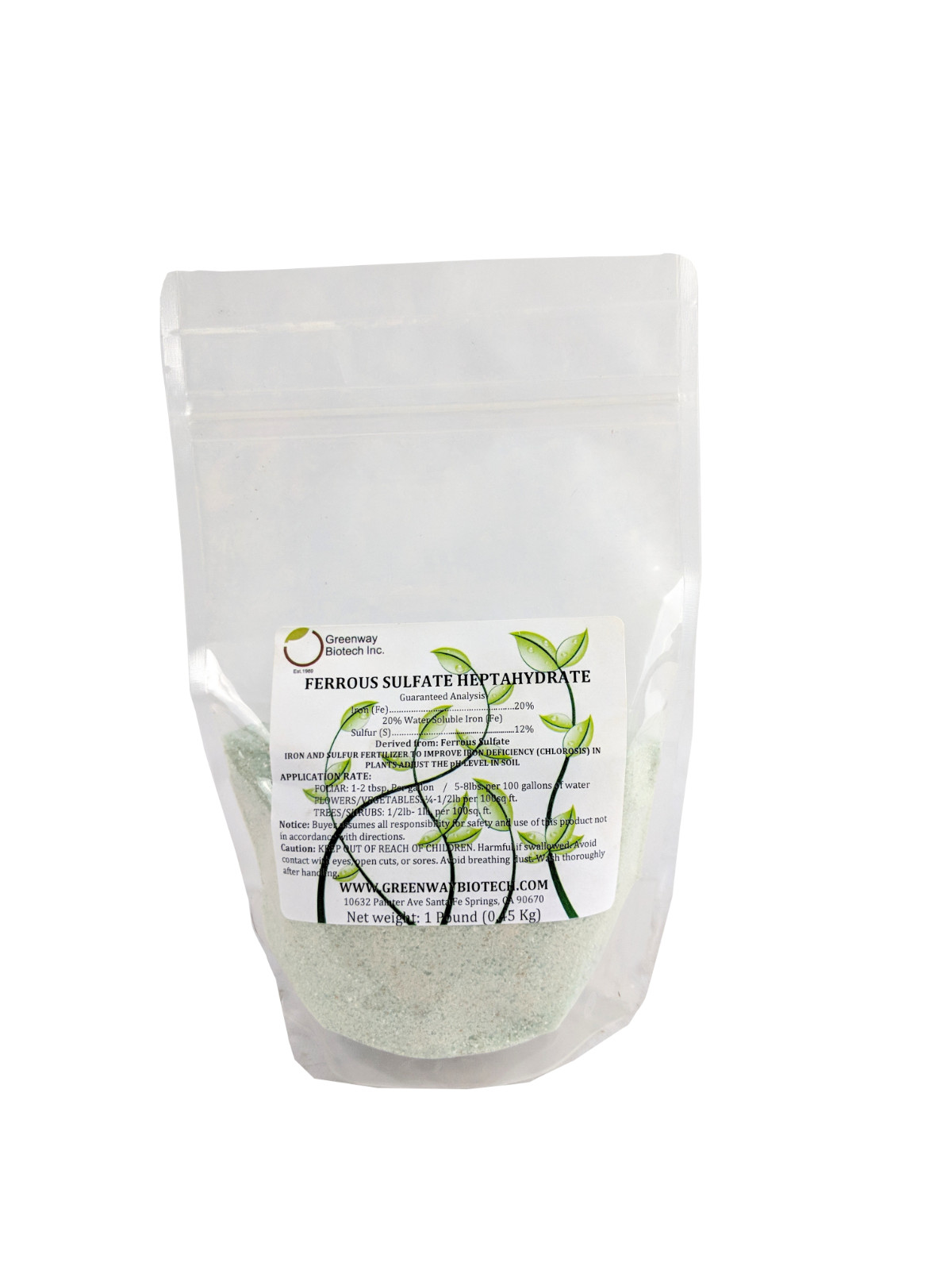 Sulfate Water Soluble Powder 20% Iron 1 Pound