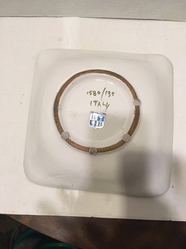 Limited Edition Italy KB White Gold Ashtray Ceramic Gold Wreath FREE SHIP! - Picture 3 of 5