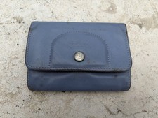 Longchamp Le Pliage Cuir Leather Card Holder Wallet Blue