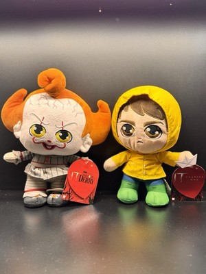 Jazwares Warner Bros 8'' Pennywise & Georgie Stuffed Plush. Horror Movie IT Darry