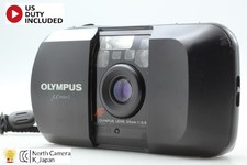 All works  Near MINT w/ Strap  Olympus  mju 1 Point  Shoot Black From JAPAN