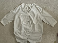 striped button-down beige shirt size S