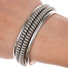 6.25" Phillip Tsosie, Sr. Navajo sterling silver twisted wire cuff bracelet