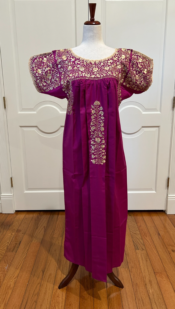 San Antonino Maxi Dress, Oaxaca Mexican dress. hand Embroidered. Silk Threads, | eBay San Antonino Maxi Dress, Oaxaca Mexican dress. hand Embroidered. Silk Threads, | eBay