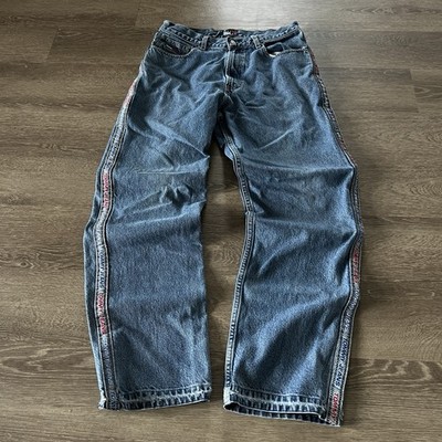 Vintage Tommy Hilfiger Jeans Spell Out Seams Flag 90s 32x32 Y2k Baggy Denim