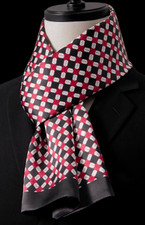 100 Silk men women Scarf satin neckerchief Wrap long plaid red black MY113-4