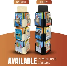 TORCHED 3 Tier Rotating Card Display Stand| 4-Sided Display Rack | Multi-Pocket 