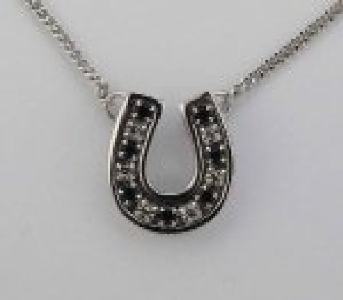 Завершающий штрих - Ожерелье в виде подковы из хрусталя - Черный как смоль 3590₽