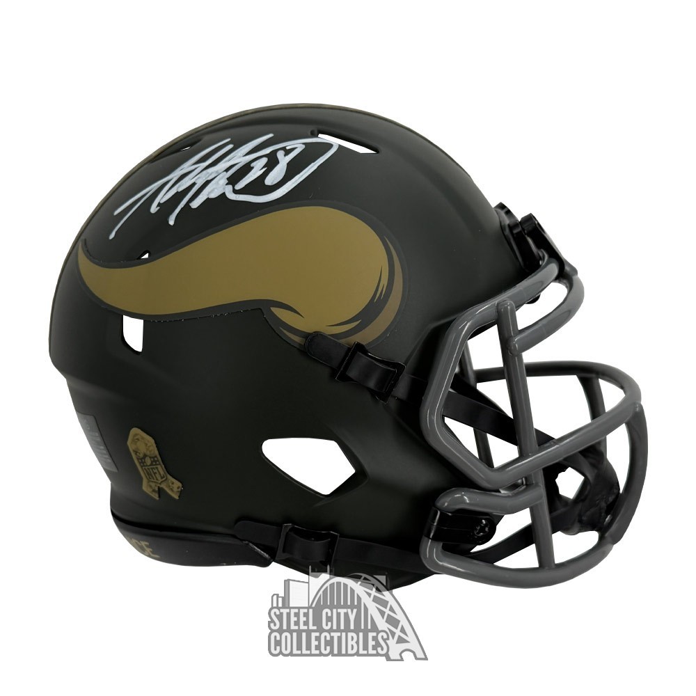 Adrian Peterson Autographed Signed Minnesota 2025 STS Mini Helmet - JSA (White Ink) 