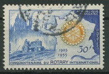 France 1955 Rotary International Tractor Map 1035 Stamped
