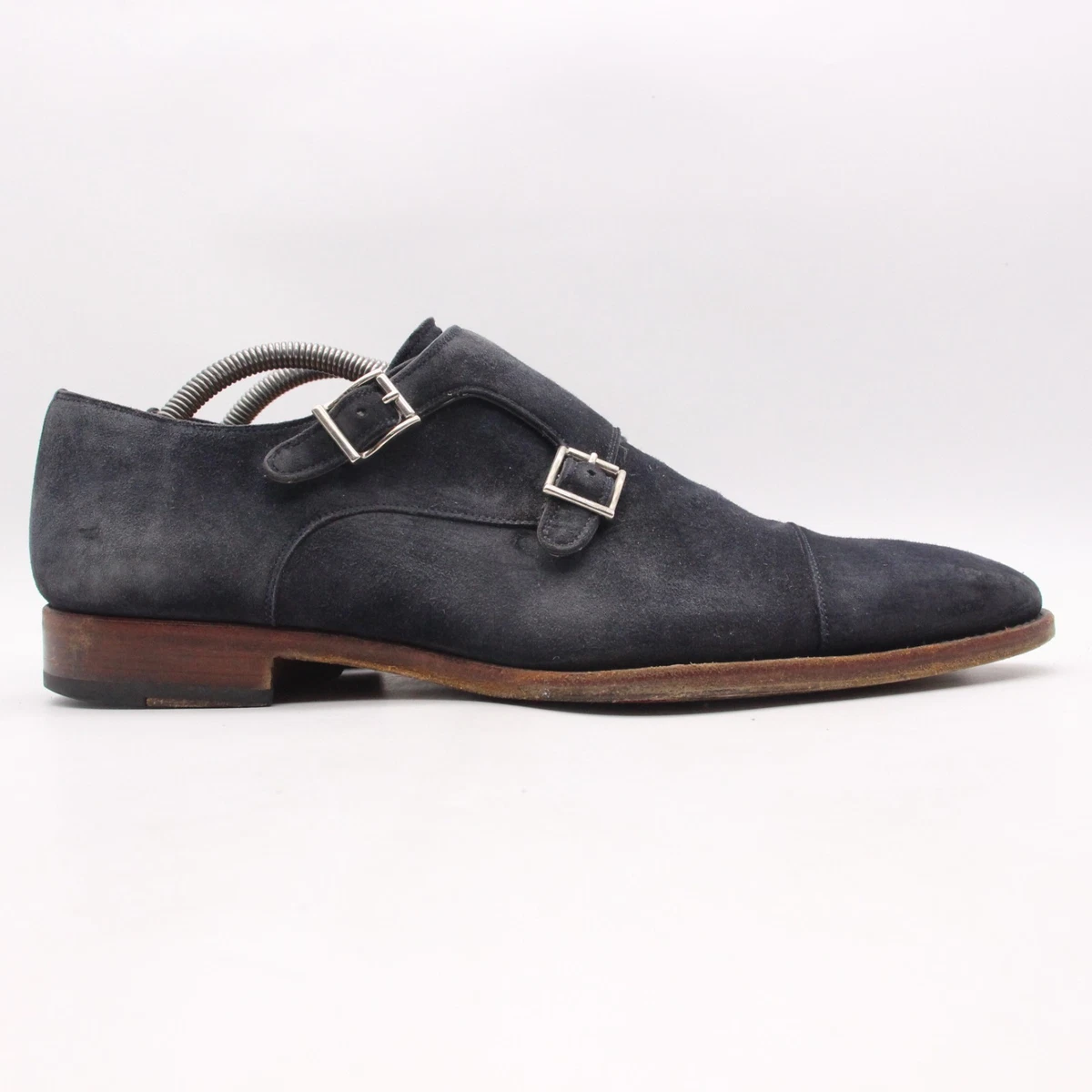 Magnanni Double Monk Strap Navy Blue Men\'s Size 9.5 M Dress Shoes 12366 Magnanni Blue Dress Shoes for Men for sale | eBay main image 3