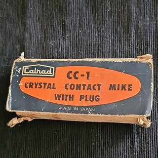 Antique Calrad CC 1 Crystal Contact Mic 50s 60s 6.35mm (1/4in) Plug Japan