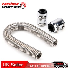 24 Universal Stainless Steel Radiator Flexible Coolant Water Hose Kit With Caps 24 Universal Stainless Steel Radiator Flexible Coolant Water Hose Kit With Caps