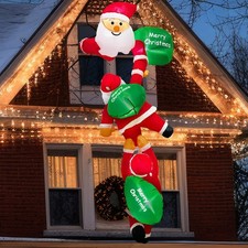 Fayavoo 8FT Christmas Inflatable Outdoor Decorations - Climbing Santa Claus, Blo