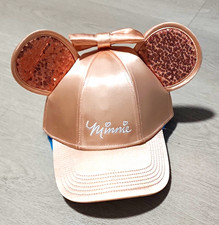 Disney Minnie Mouse Pink Sequin Ears Bow Baseball Cap Hat Adult