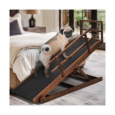 Dog Ramp for Bed, Adjustable Pet Ramps for Dog to Get on Bed, Non-Slip Rubber...