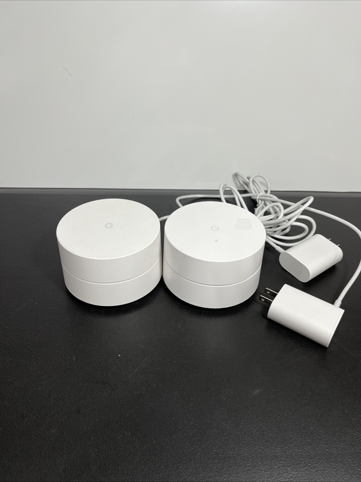 Lot Of 2 Google WiFi Router AC-1304 White Dual-Band Mesh System - Pre-Owned