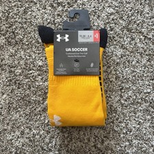 Under Armour UA Soccer Socks Youth 13.5K  4.5 Over-the-Calf Cushioned Yellow NWT