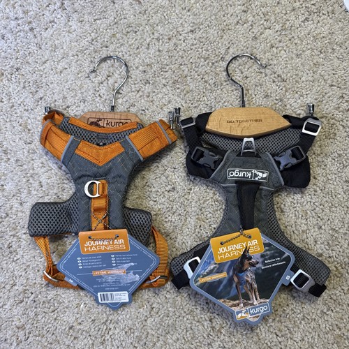 Dog Harness--Kurgo Journey Air  -REFLECTIVE TRIM  Orange/Gray  SMALL set of 2