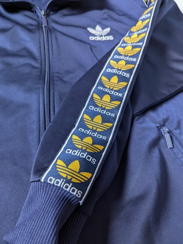 Adidas Firebird 90s Track Jacket Size L Blue Yellow Trefoil on the sleeves - Picture 8 of 14
