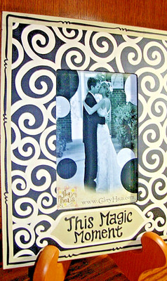 Glory Haus 'This Magic Moment' Wedding Photo Frame~Ivory Black~Easel Back    583