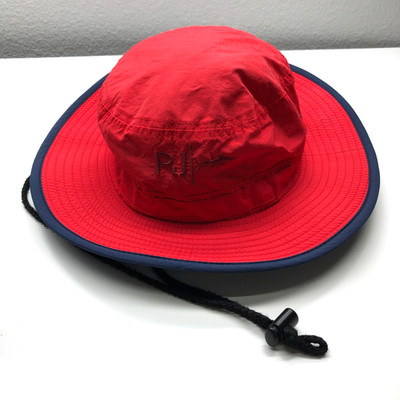 Panama Jack Bucket Boonie Hat Red Adult Unisex OSFM Adjustable Strap Wide Brim